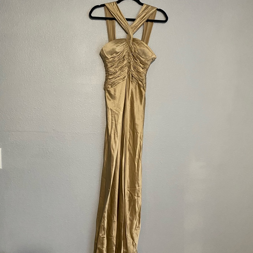 Stunning 100% Silk Gold NiteLine Dress